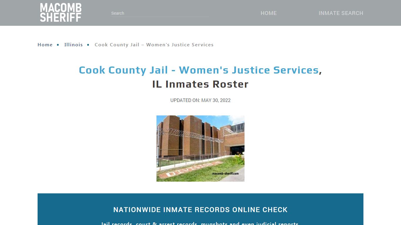 Cook County Jail - Women's Justice Services, IL Jail Roster, Name Search